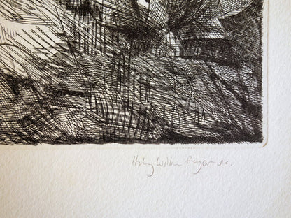 Henry William SINGER : Alpilles - Gravure originale signée