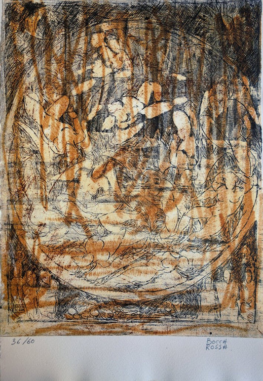 Patrick BOCCA ROSSA : Corps alanguis - Gravure originale signée