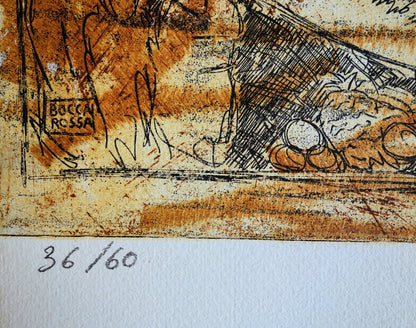 Patrick BOCCA ROSSA : Corps alanguis - Gravure originale signée