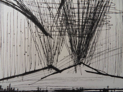Bernard BUFFET : Le volcan du Vésuve - Gravure originale