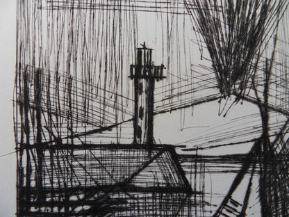Bernard BUFFET : Le phare - Gravure originale