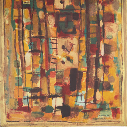 Roger BISSIERE : Composition abstraite - Lithographie signée
