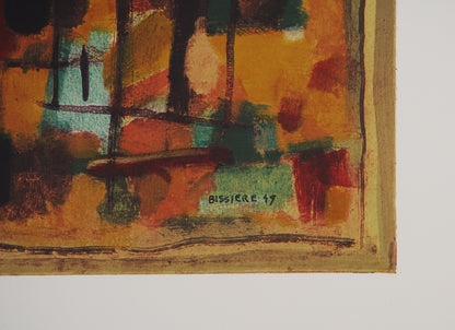 Roger BISSIERE : Composition abstraite - Lithographie signée
