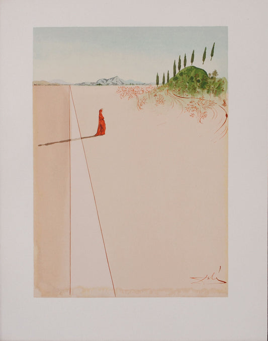 Salvador DALI : Départ pour un grand voyage - Bois gravé original signé