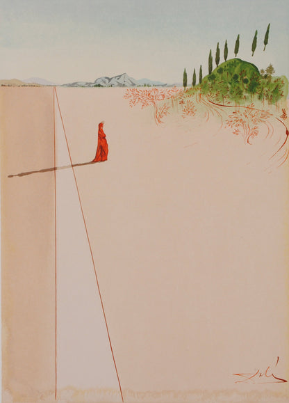 Salvador DALI : Départ pour un grand voyage - Bois gravé original signé
