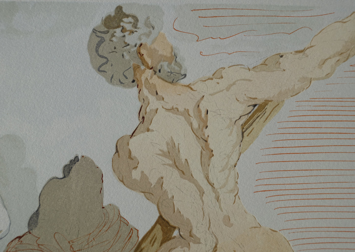 Salvador DALI : Charon et le passage de l'Achéron - Bois gravé original