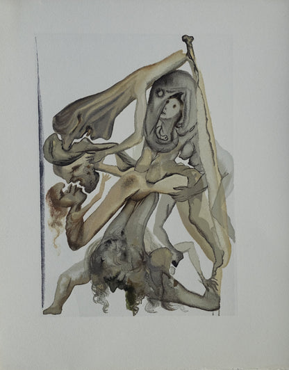 Salvador DALI : Les Limbes - Bois gravé original