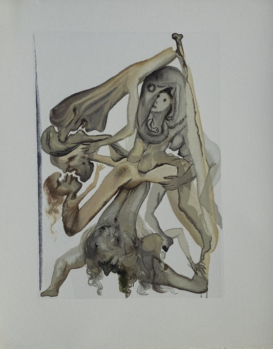 Salvador DALI : Les Limbes - Bois gravé original