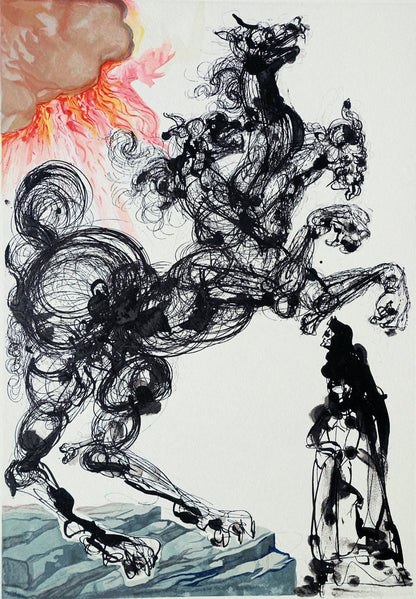 Salvador DALI : Cerbère - Bois gravé original