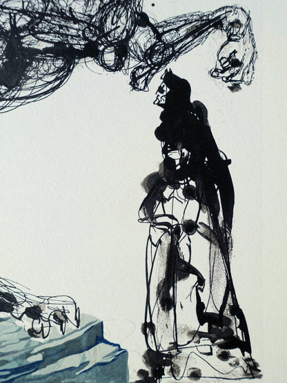 Salvador DALI : Cerbère - Bois gravé original