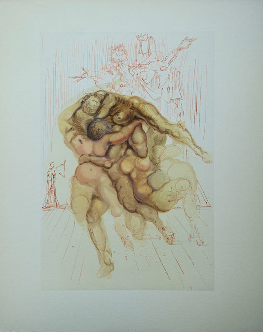 Salvador DALI : Les Irascibles - Bois gravé original