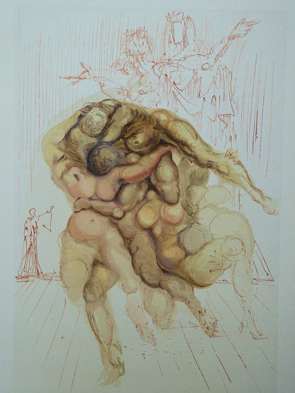 Salvador DALI : Les Irascibles - Bois gravé original