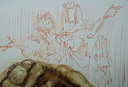 Salvador DALI : Les Irascibles - Bois gravé original