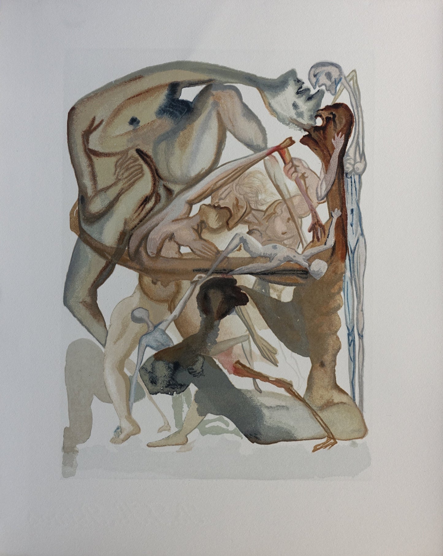 Salvador DALI : Au bord du septième cercle - Bois gravé original