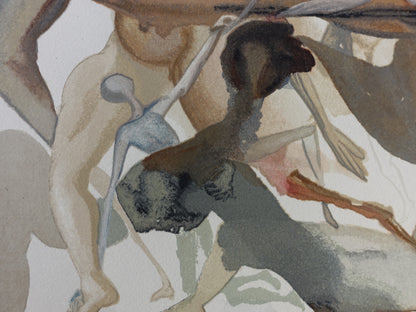 Salvador DALI : Au bord du septième cercle - Bois gravé original