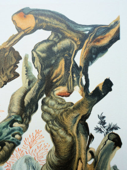 Salvador DALI : La forêt des suicidés - Bois gravé original