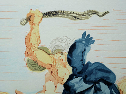 Salvador DALI : Les margelles de Phlégéthon - Bois gravé original