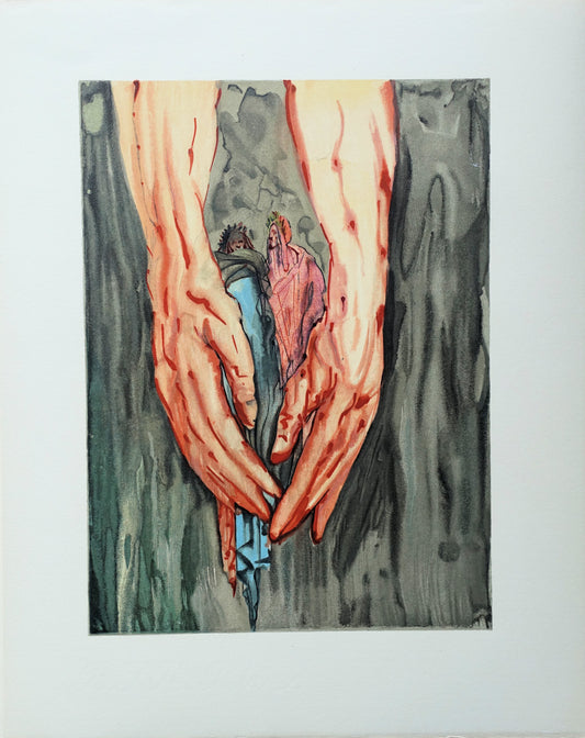 Salvador DALI : La montée de Géryon - Bois gravé original