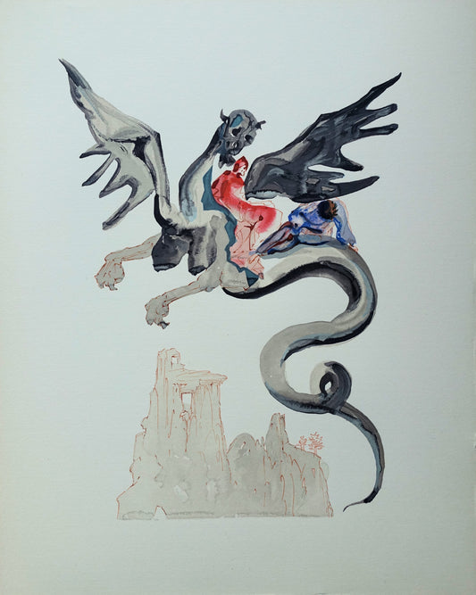 Salvador DALI : Les Usuriers - Bois gravé original
