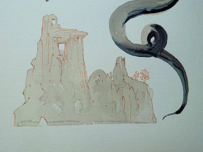 Salvador DALI : Les Usuriers - Bois gravé original