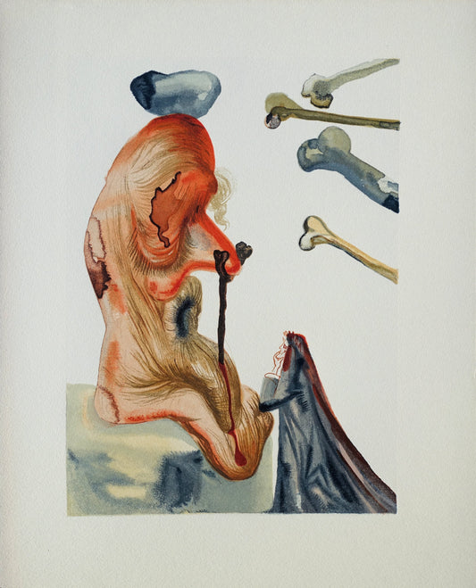 Salvador DALI : Les Trompeurs - Bois gravé original