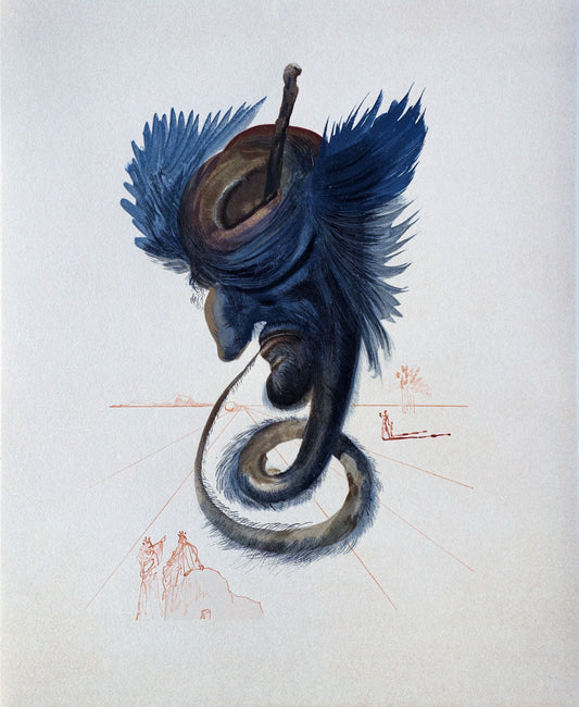 Salvador DALI : Devins et Sorciers - Bois gravé original