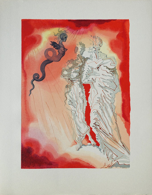 Salvador DALI : Le Diable Noir - Bois gravé original