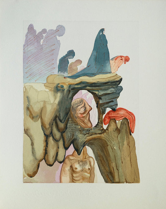 Salvador DALI : Les prévaricateurs - Bois gravé original