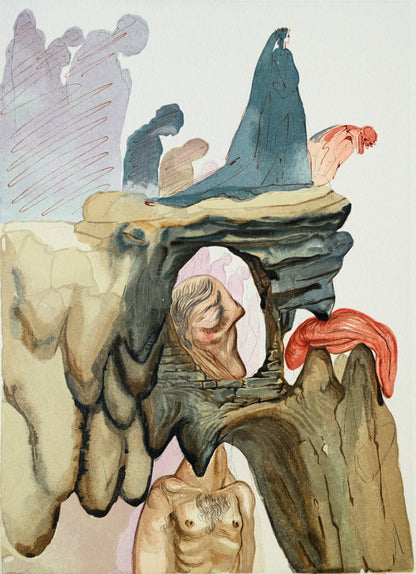 Salvador DALI : Les prévaricateurs - Bois gravé original