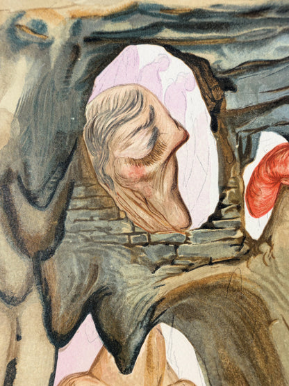 Salvador DALI : Les prévaricateurs - Bois gravé original
