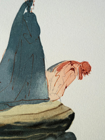 Salvador DALI : Les prévaricateurs - Bois gravé original