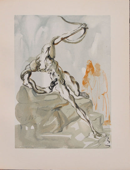 Salvador DALI : Les Voleurs - Bois gravé original