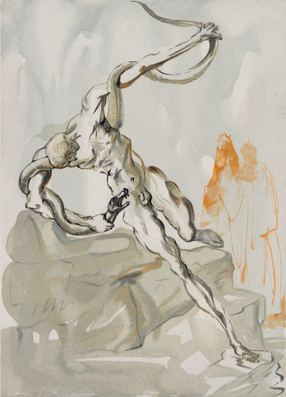 Salvador DALI : Les Voleurs - Bois gravé original