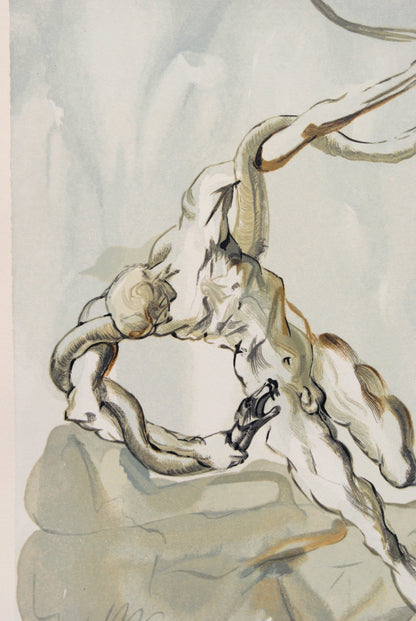 Salvador DALI : Les Voleurs - Bois gravé original