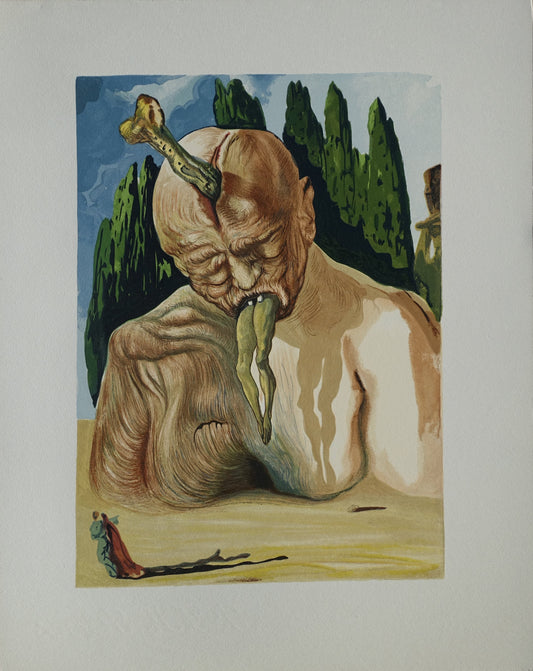Salvador DALI : Le diable logicien - Bois gravé original