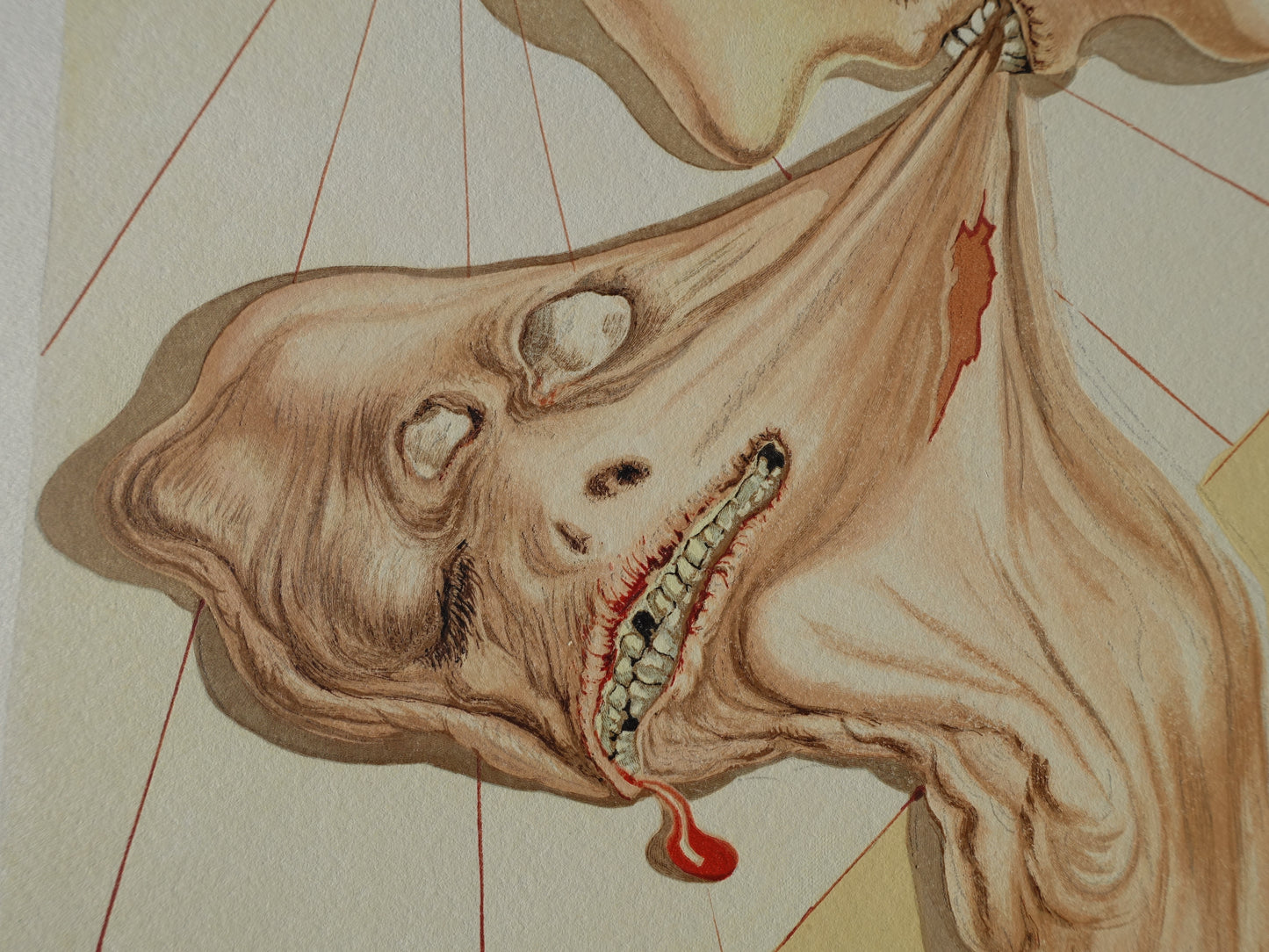 Salvador DALI : Les hommes qui s'entre dévorent - Bois gravé original
