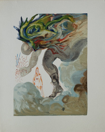 Salvador DALI : Les Géants - Bois gravé original