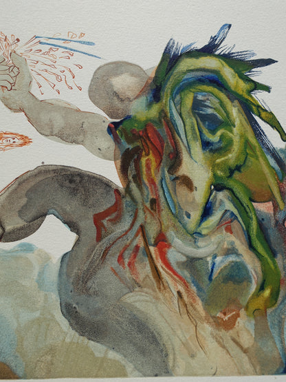 Salvador DALI : Les Géants - Bois gravé original