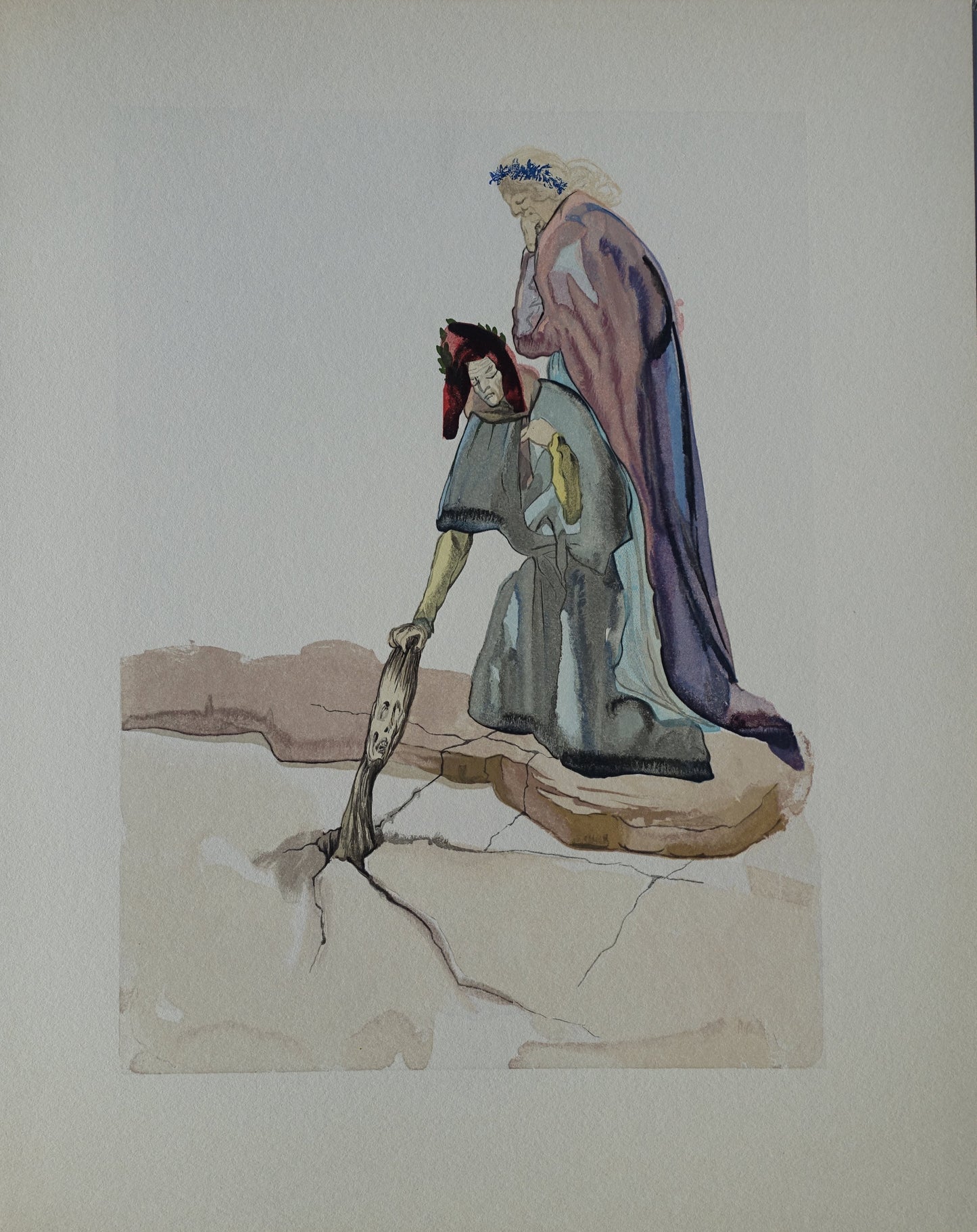 Salvador DALI : Les traitres envers leur patrie - Bois gravé original