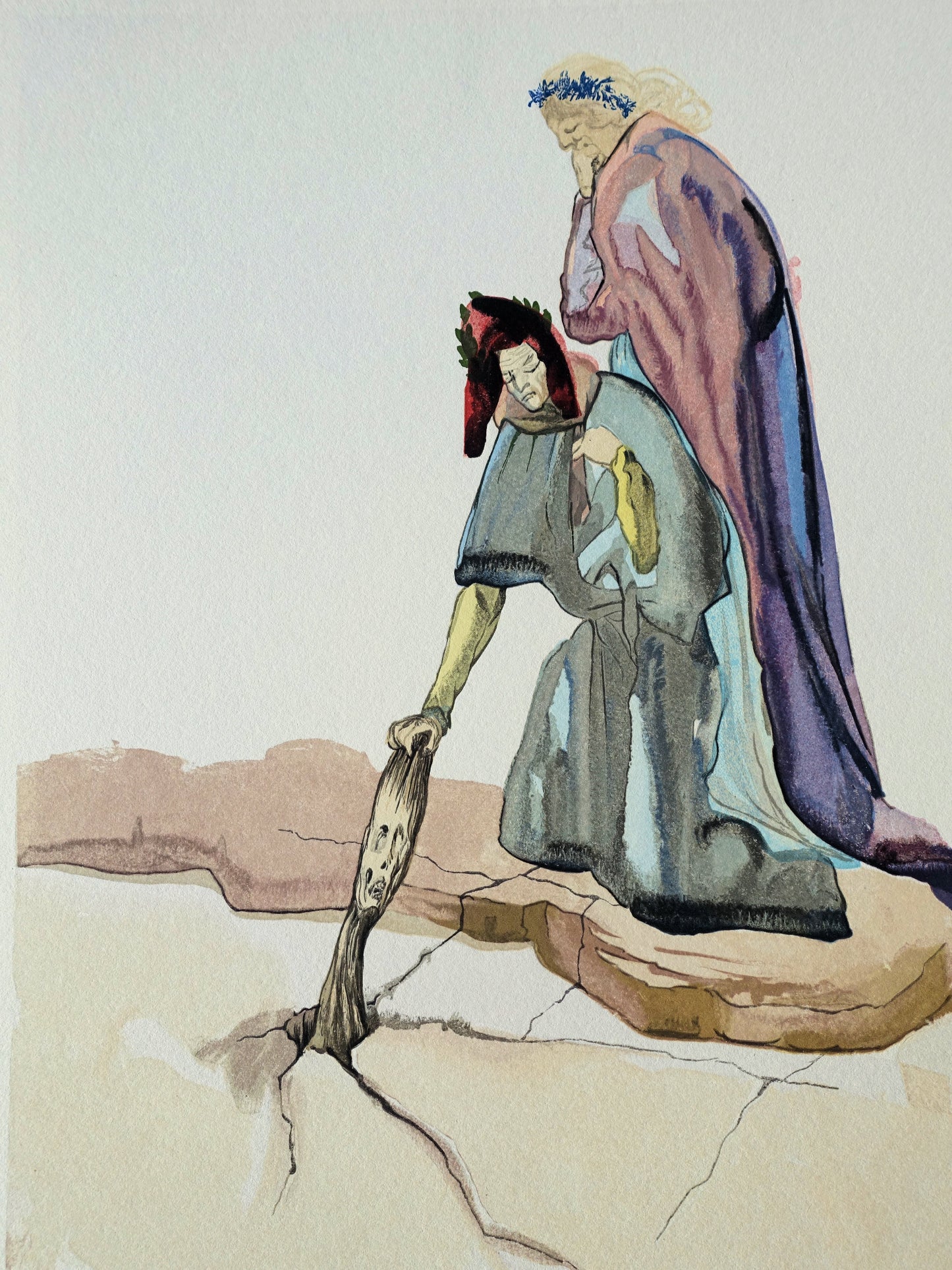 Salvador DALI : Les traitres envers leur patrie - Bois gravé original