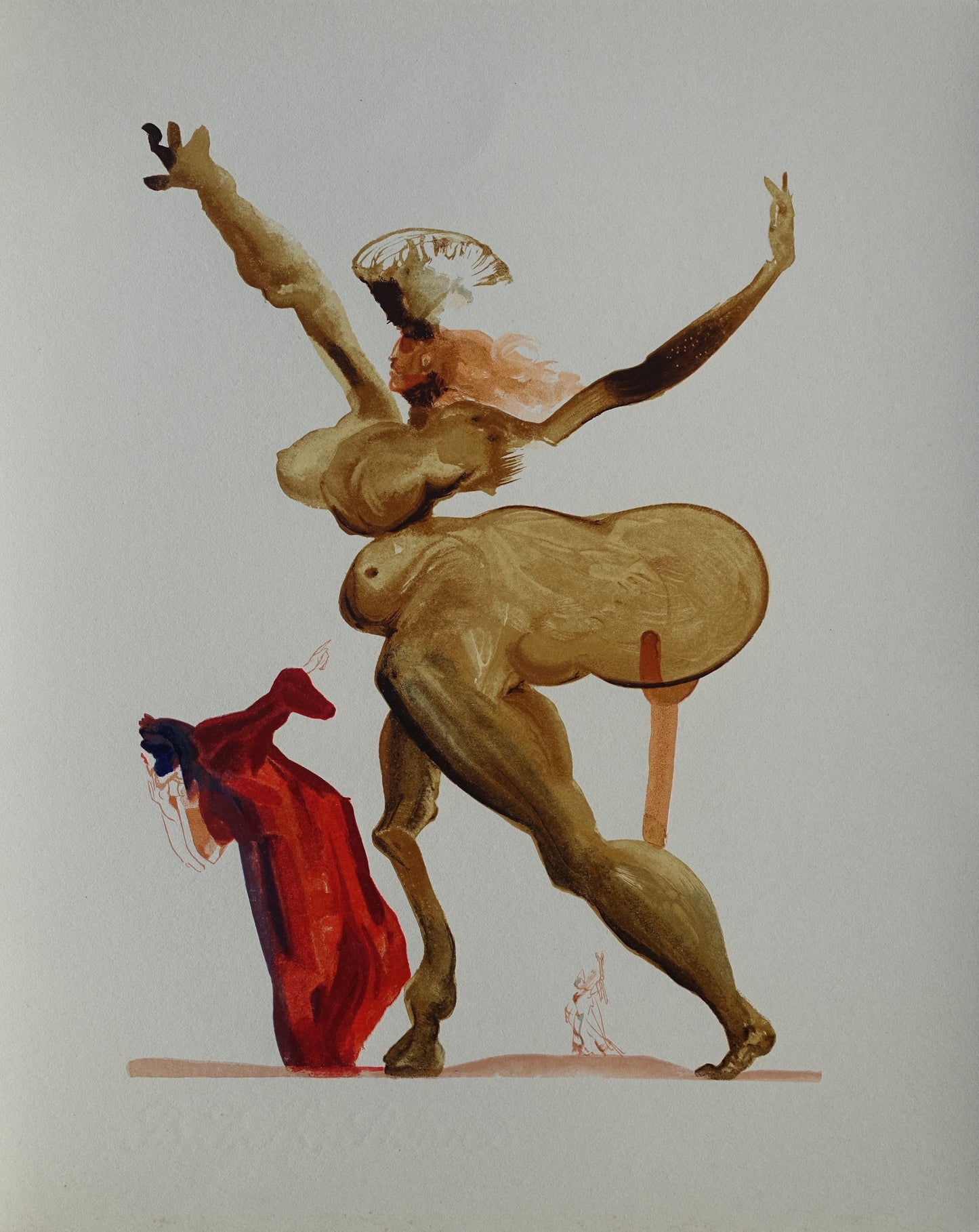 Salvador DALI : Les traitres envers leurs hôtes - Bois gravé original