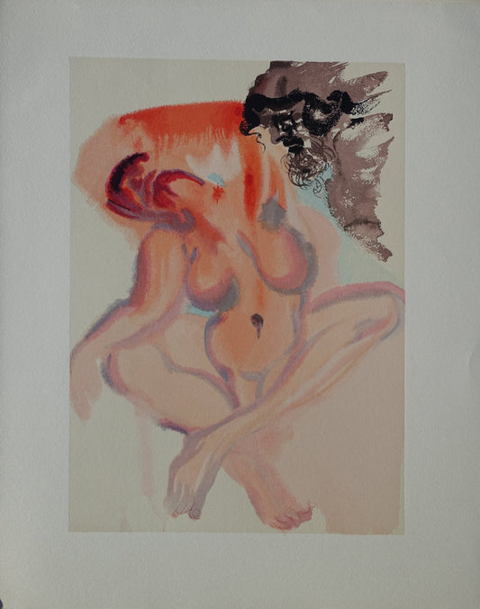 Salvador DALI : Les Indolents - Bois gravé original