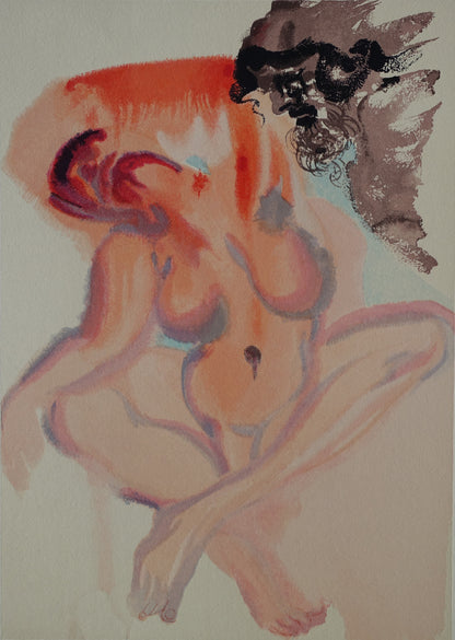Salvador DALI : Les Indolents - Bois gravé original