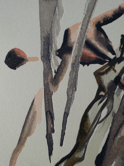 Salvador DALI : Les Négligents - Bois gravé original