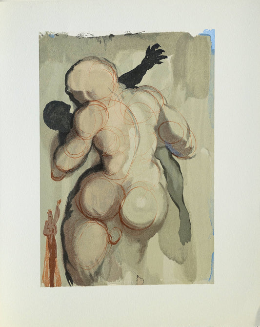 Salvador DALI : Les Négligents frappés de mort violente - Bois gravé original