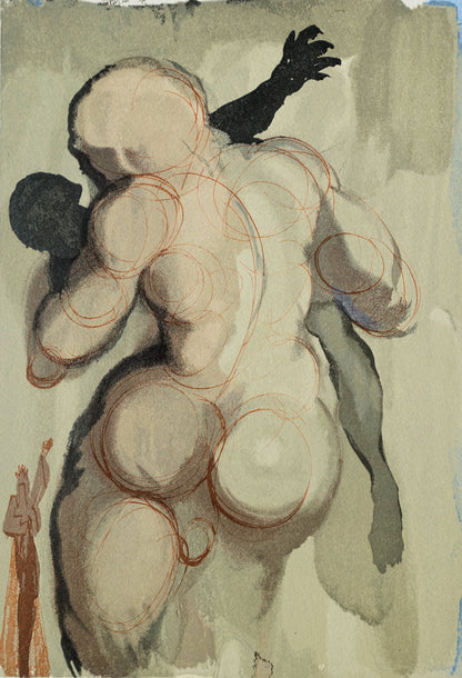 Salvador DALI : Les Négligents frappés de mort violente - Bois gravé original