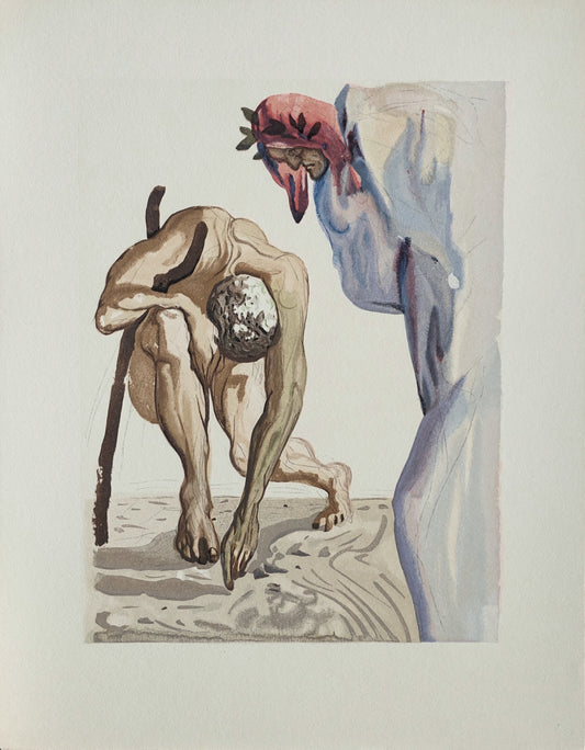 Salvador DALI : Les princes de la vallée fleurie - Bois gravé original