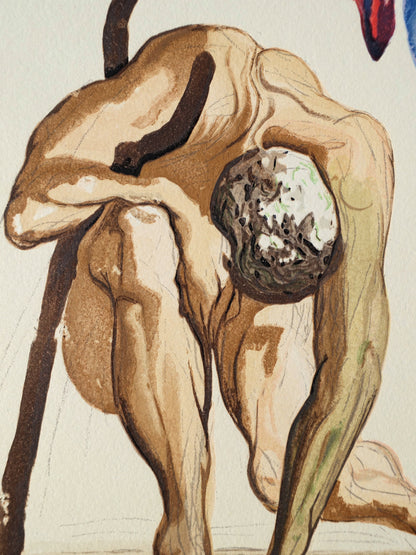 Salvador DALI : Les princes de la vallée fleurie - Bois gravé original