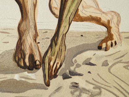 Salvador DALI : Les princes de la vallée fleurie - Bois gravé original
