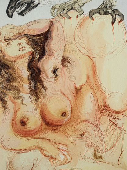 Salvador DALI : Le songe - Bois gravé original